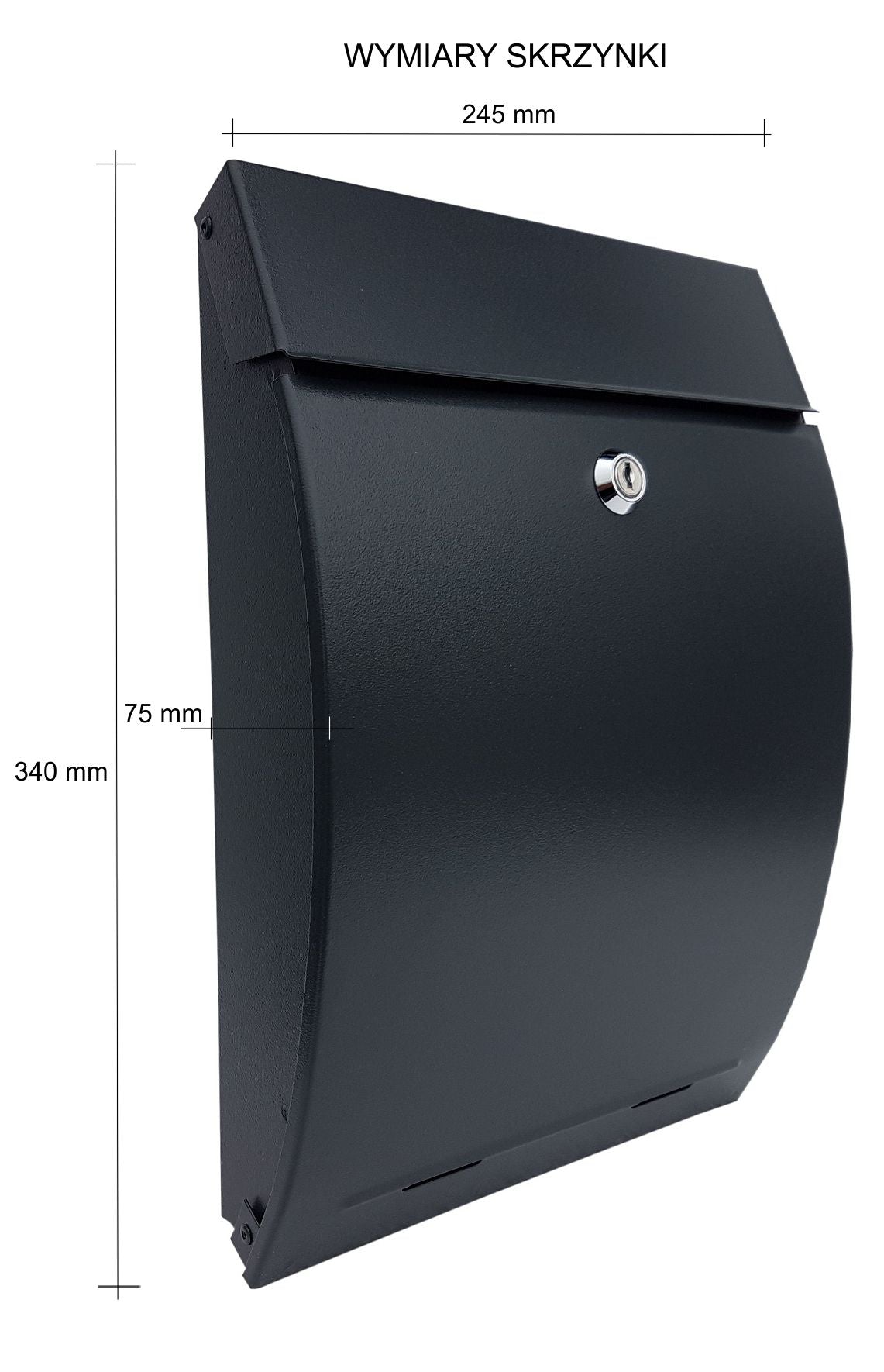 MAILBOX FOR LETTERS ANTHRACITE - COLORS - HOUSE NUMBER, STREET, INSCRIPTION (IN) Color gray
