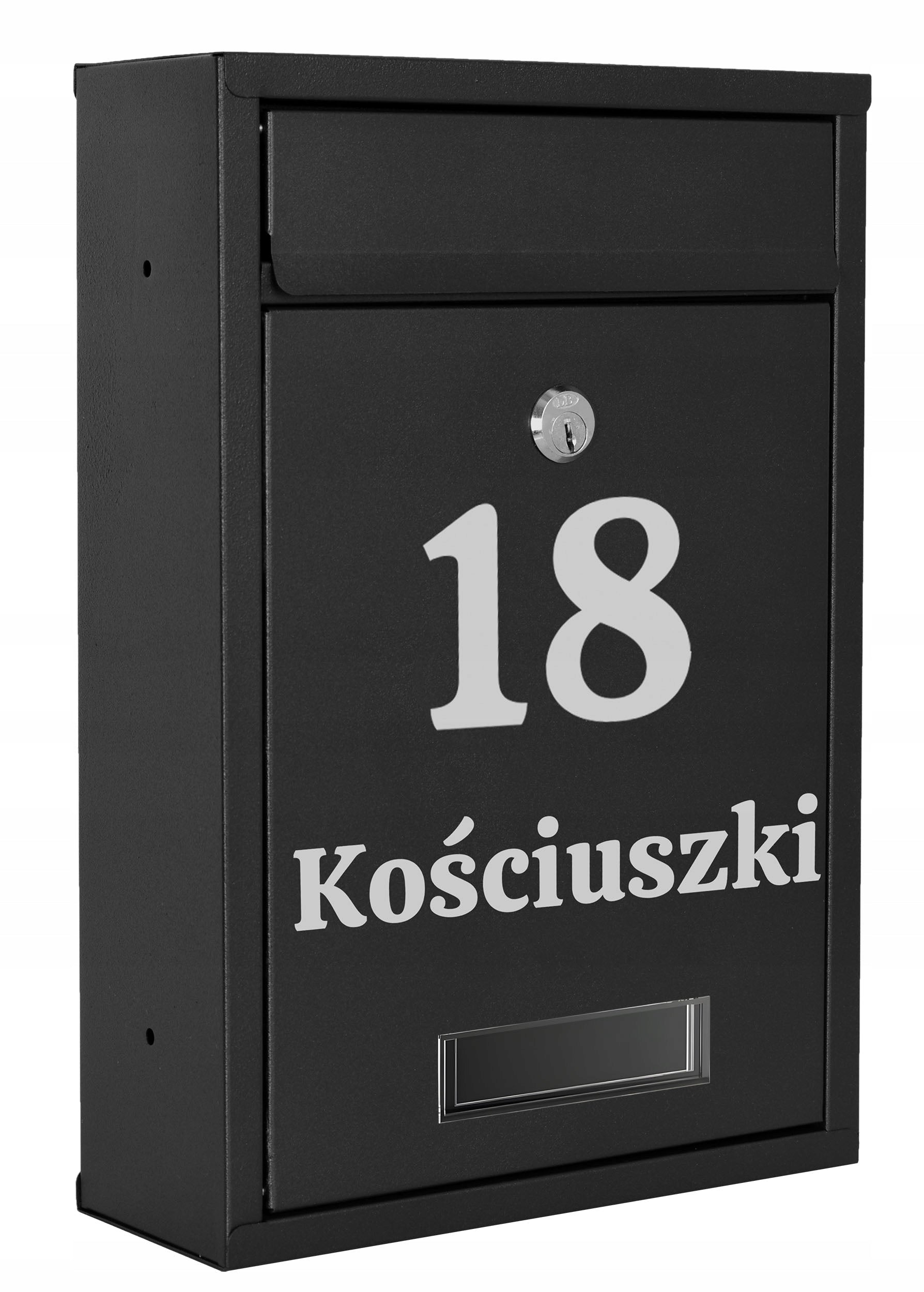 MAILBOX FOR LETTERS MAIL FENCE BLACK WITH HOUSE NUMBER ADDRESS