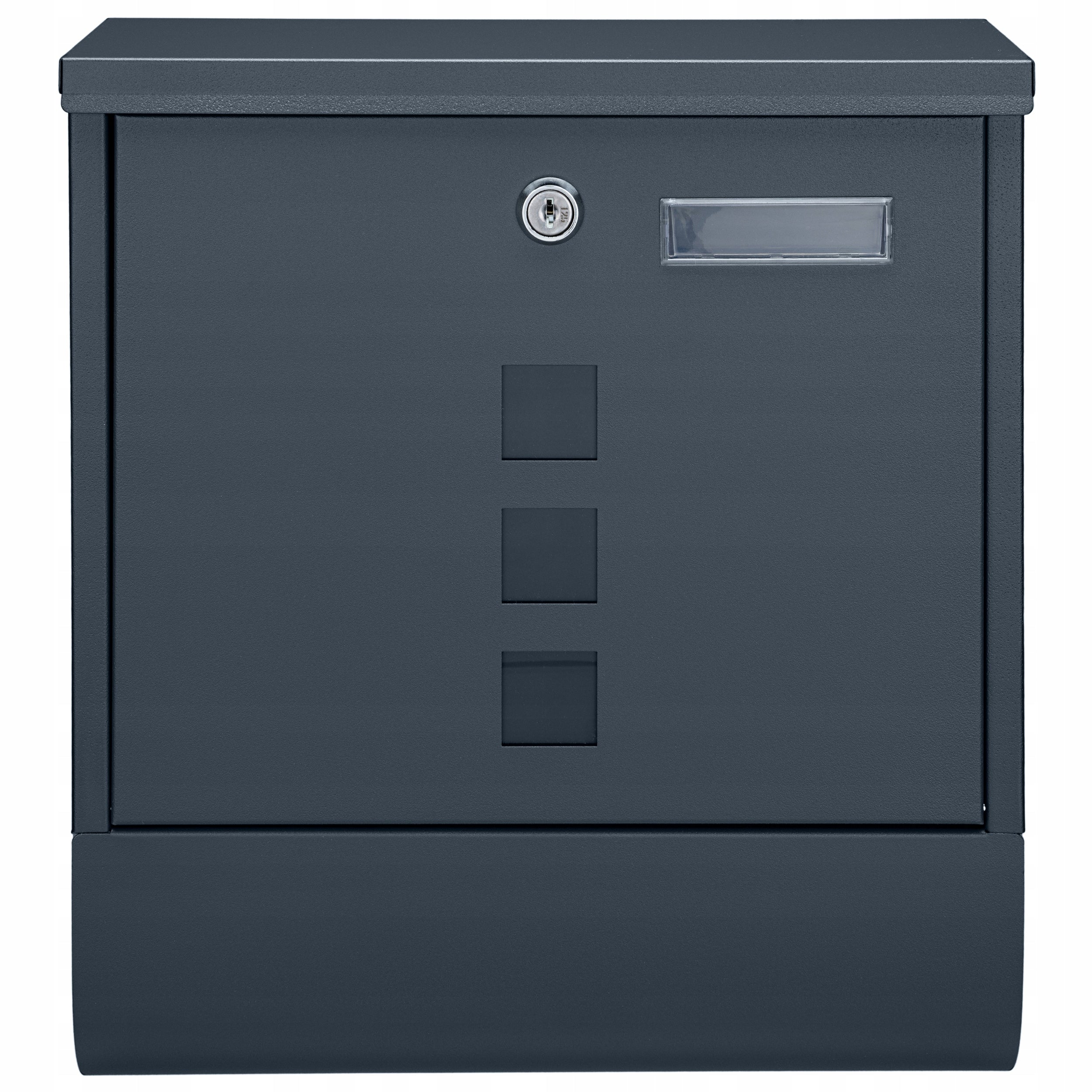 MAILBOX FOR LETTERS MAIL NEWSPAPERS TUBE VIEWER MODERN ANTHRACITE Packaging status original