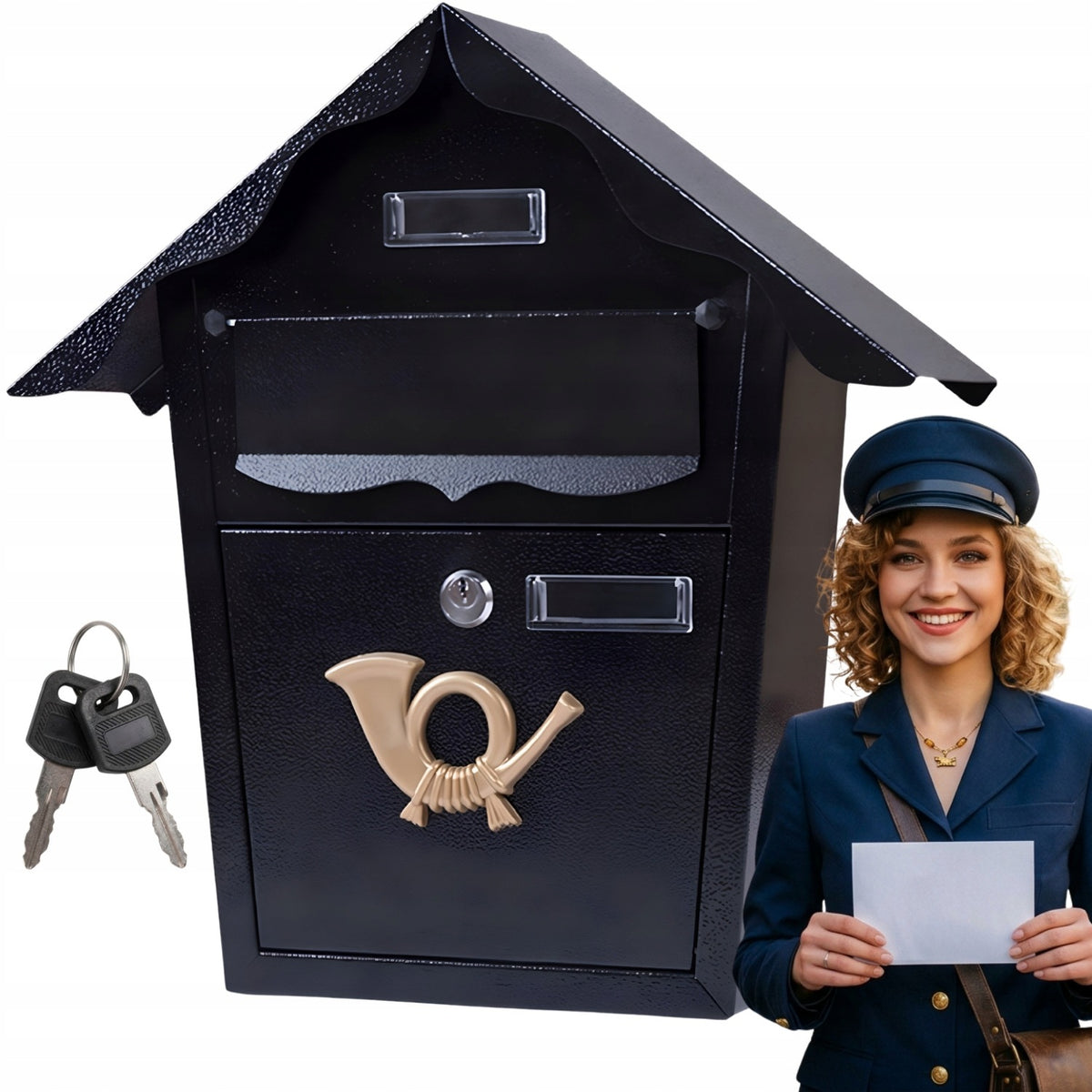 MAILBOX FOR NEWSPAPERS GALVANIZED STEEL ANTHRACITE 2 KEYS