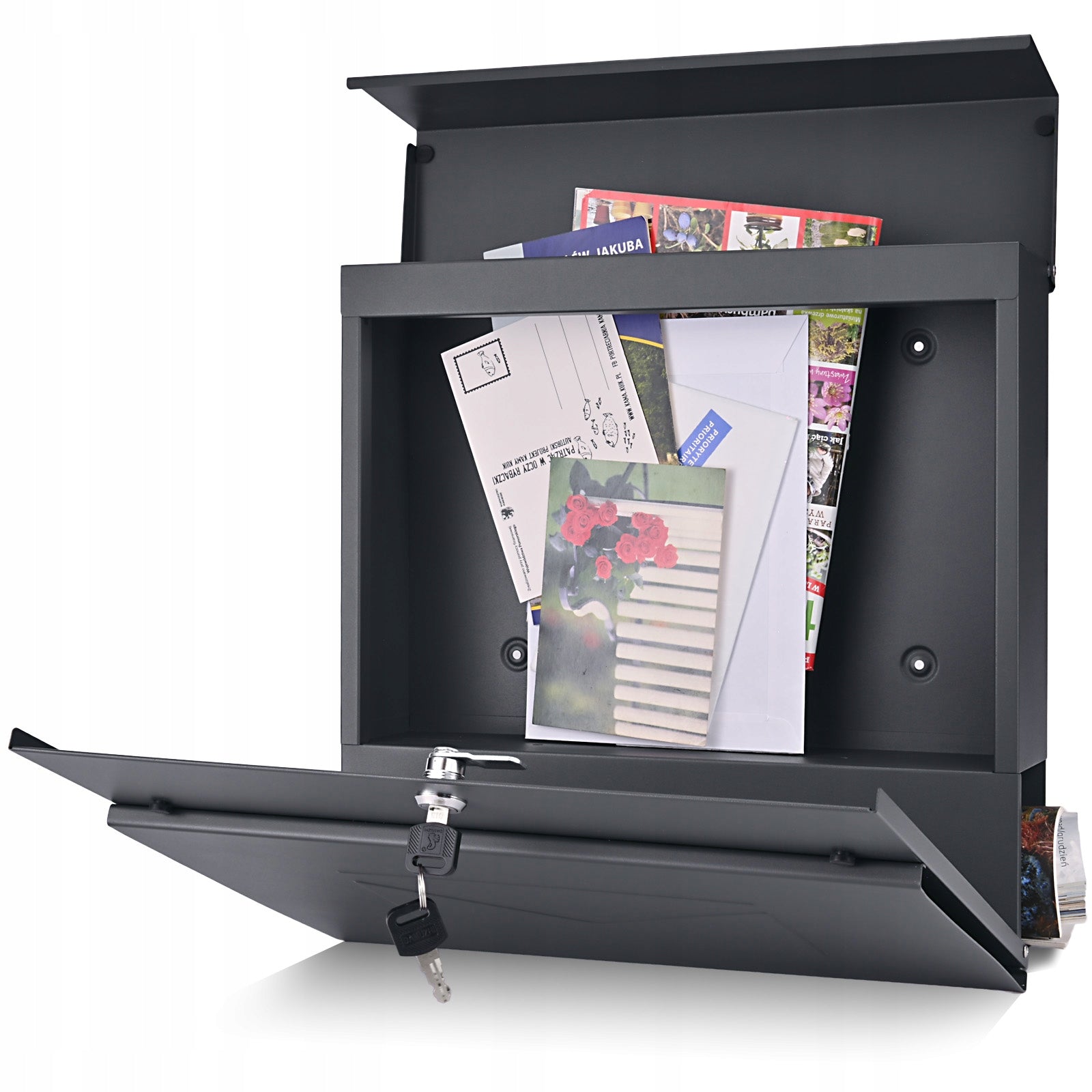 MAILBOX WITH ADDRESS INSCRIPTION HOUSE NUMBER ANTHRACITE UV PRINT Manufacturer code Skrzynka na listy z numerem domu SN3689-1-D