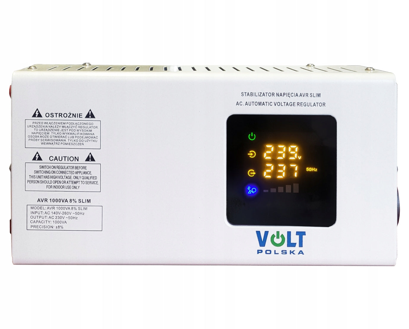 MAINS CURRENT VOLTAGE STABILIZER TRANSFORMER AVR 1000VA 8% SLIM EAN (GTIN) 5904100451982