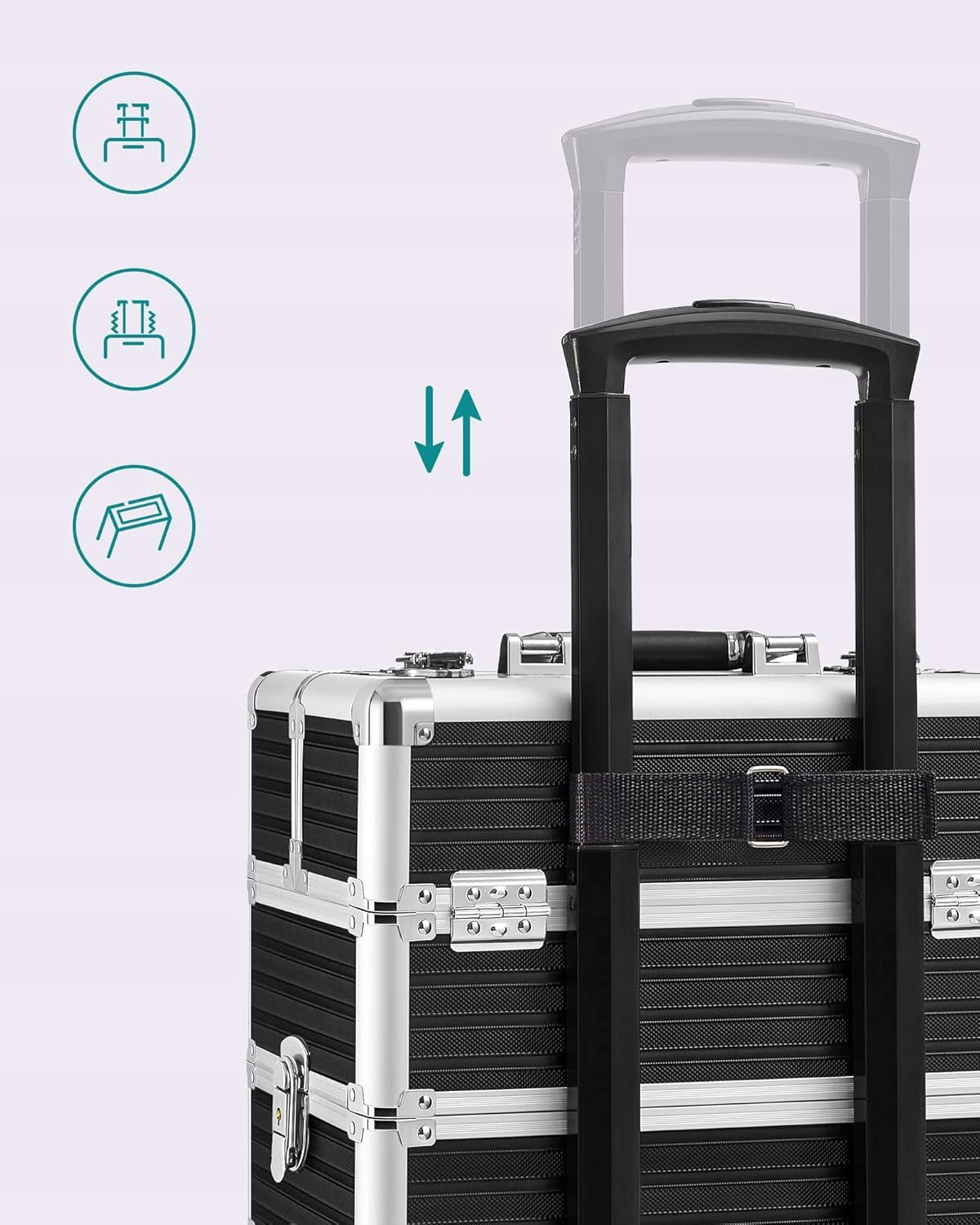 MAKEUP CASE PROFESSIONAL MAKE-UP ARTIST ORGANIZER ON WHEELS SONGMICS Brand Songmics