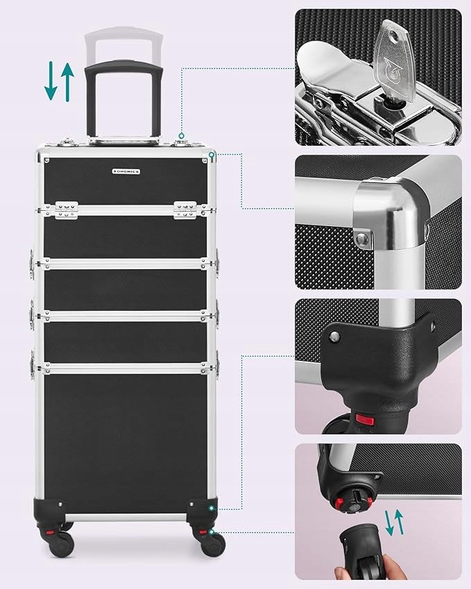 MAKEUP CASE PROFESSIONAL MAKE-UP ARTIST ORGANIZER ON WHEELS SONGMICS Manufacturer code WALIZKA DO MAKIJAŻU