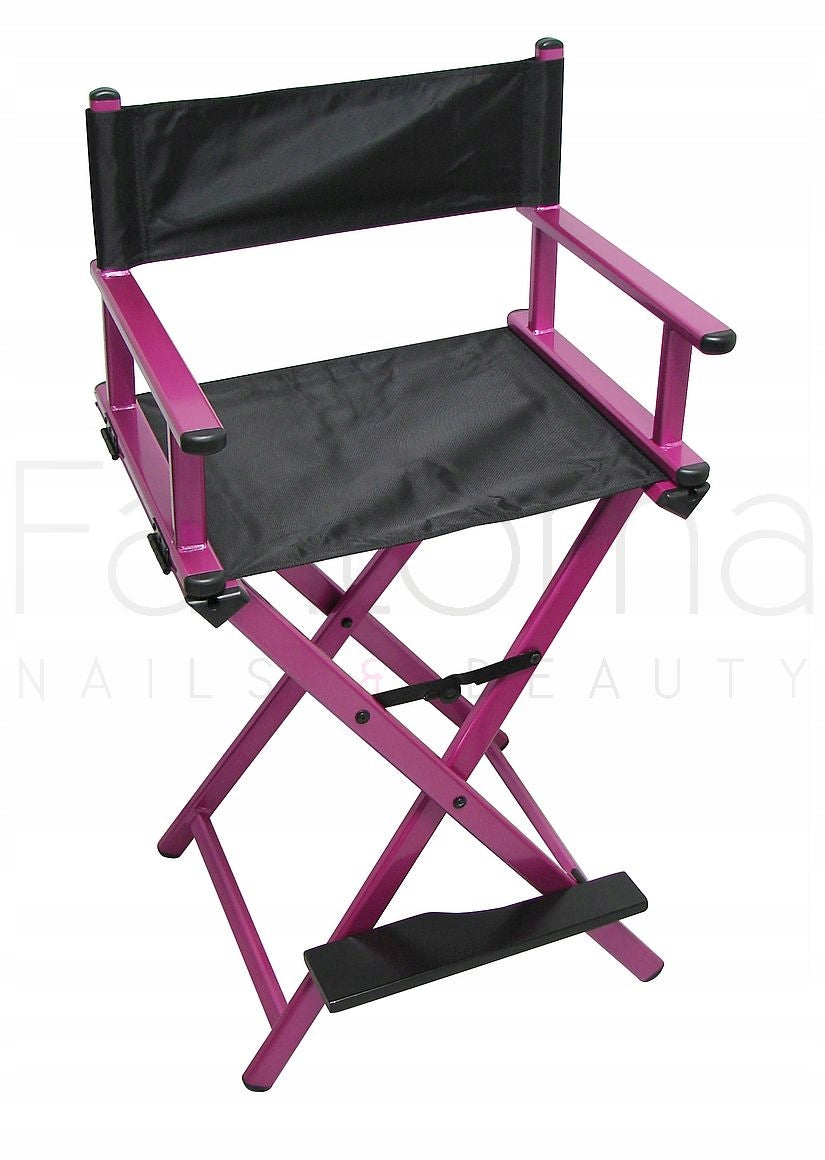 MAKEUP CHAIR ALUMINUM PINK MAKE-UP MOBILE Upholstery color black