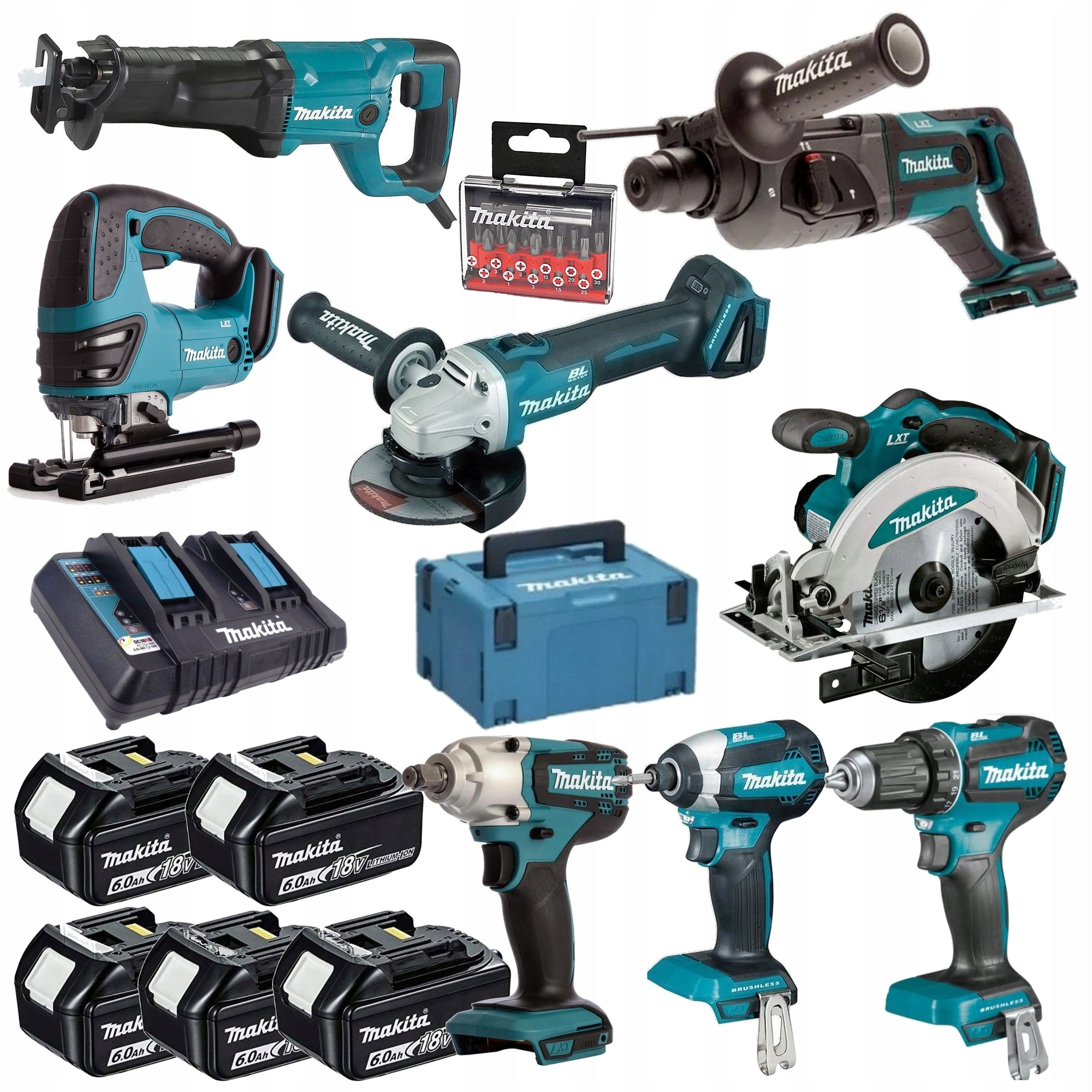 MAKITA COMBO SET 8PCS TOOLS 18V 5X6Ah SEAMLESS