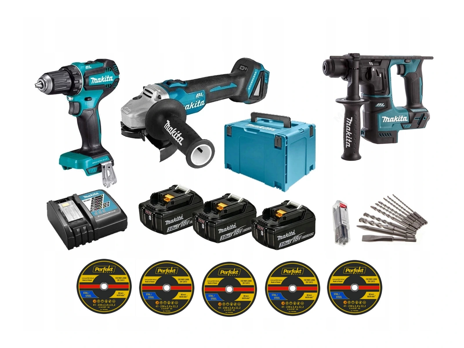 MAKITA DLX COMBO KIT DDF485 DGA504 DHR171 - Makita PL -