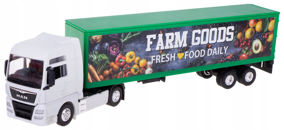 MAN TGX XXL TIR FARM GOOD FRESH FOOD DAILY MODEL METAL WELLY 1:64