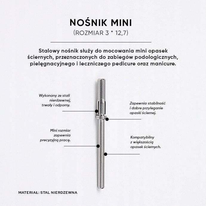 MANDREL mini carrier for abrasive band 3x12,7mm steel Mistero Milano 7109 Manufacturer code 7109