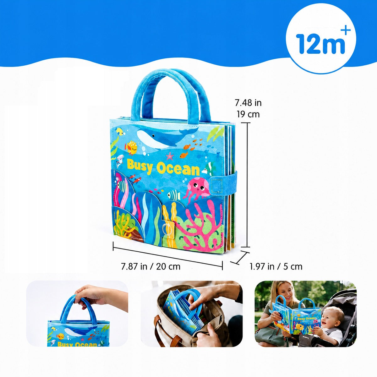 MANIPULATION BOARD SENSORY BOOK MONTESSORI OCEAN FOR CHILDREN Kid's age 12＋ months