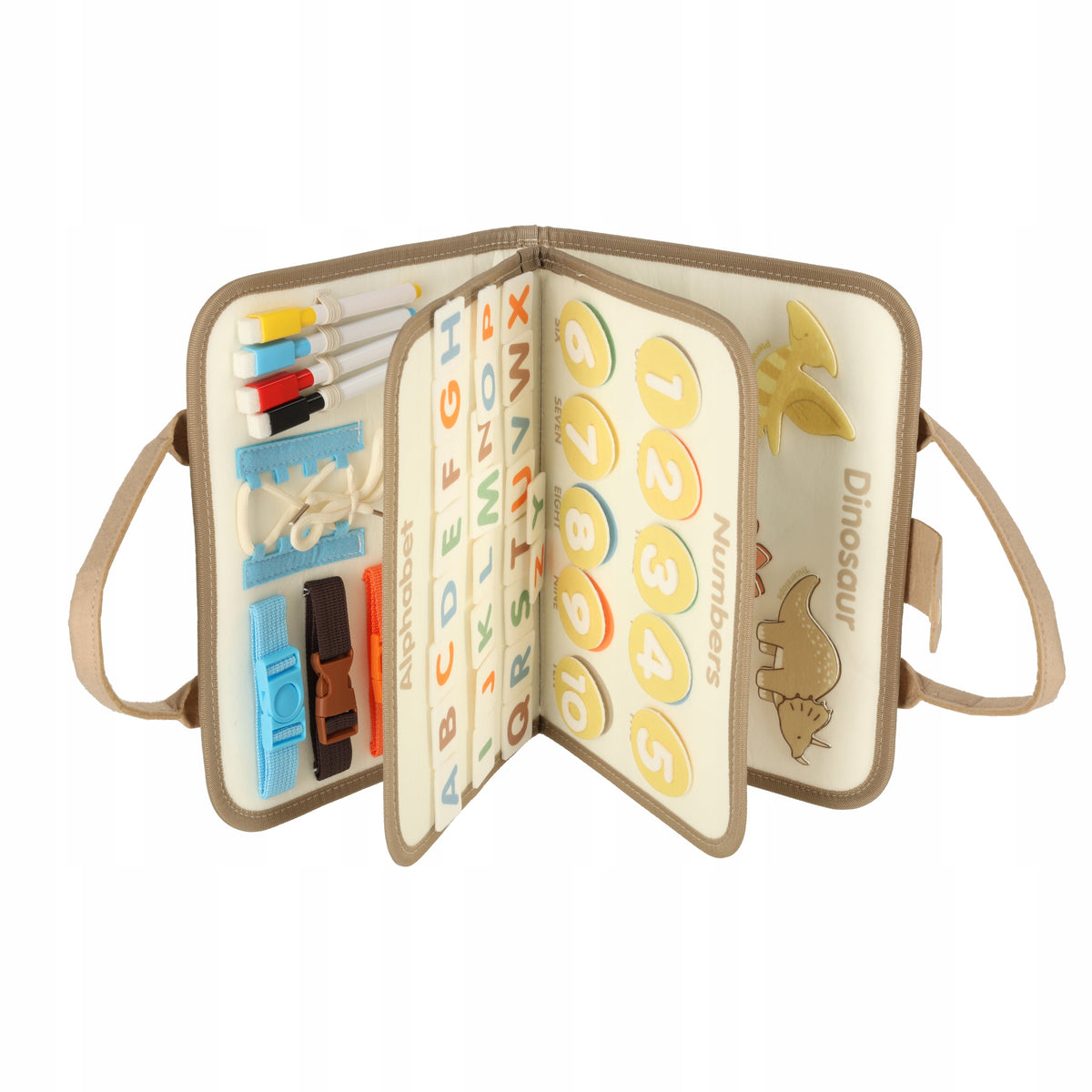 MANIPULATION BOARD SOFT SUITCASE FOR CHILDREN SENSORY MONTESSORI Manufacturer code KX3196