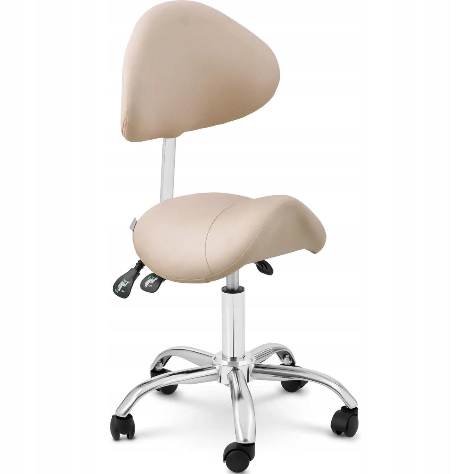MANNHEIM CREAM adjustable saddle cosmetic chair with backrest cream Brand Physa