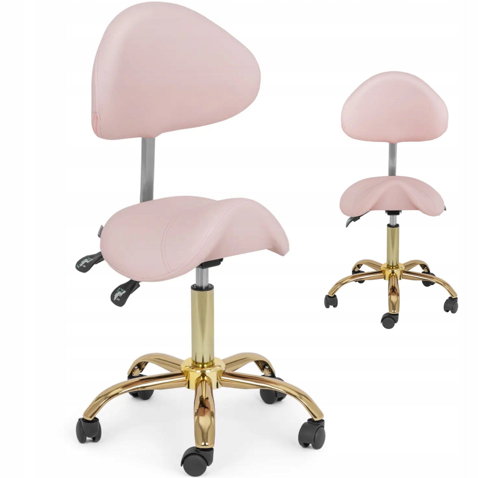 MANNHEIM saddle chair physa 150 kg adjustable 55-69 cm pink-gold