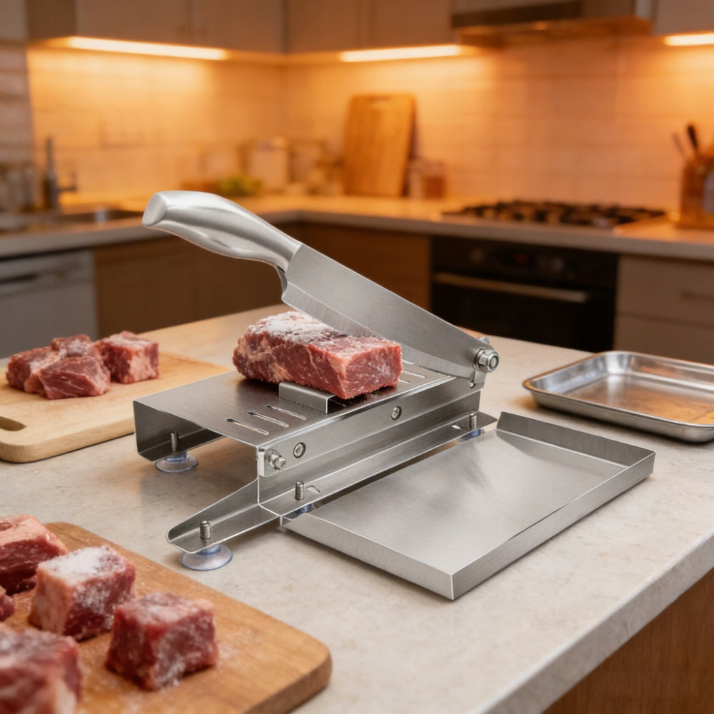 MANUAL BONE MEAT SLICER STAINLESS STEEL SLICER SILVER Packaging status original