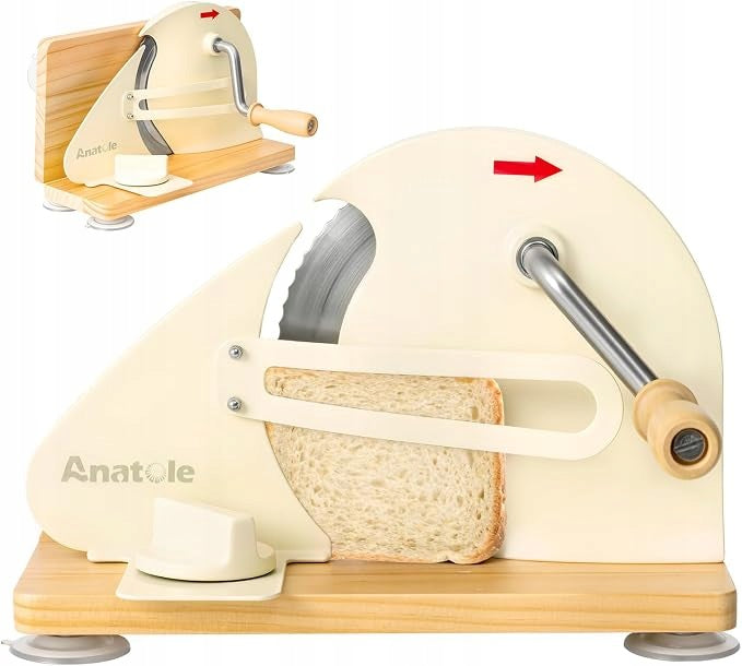 MANUAL BREAD SLICER WITH CRANK ADJUSTABLE STRONG WITH FOLDING BOARD M3537