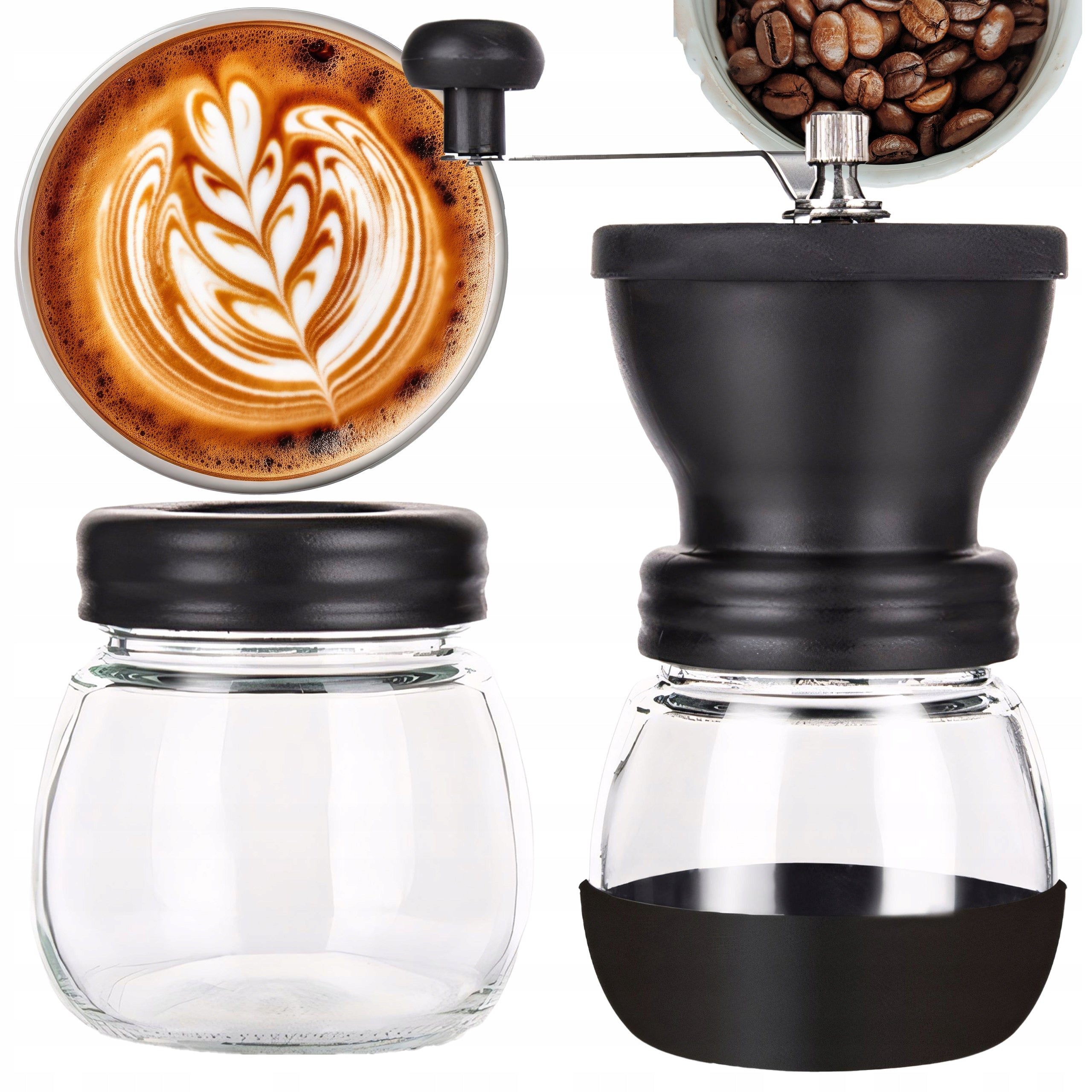 MANUAL GRINDER FOR GRINDING COFFEE PEPPER SALT SPICES HERBS STRONG BLACK Packaging status original