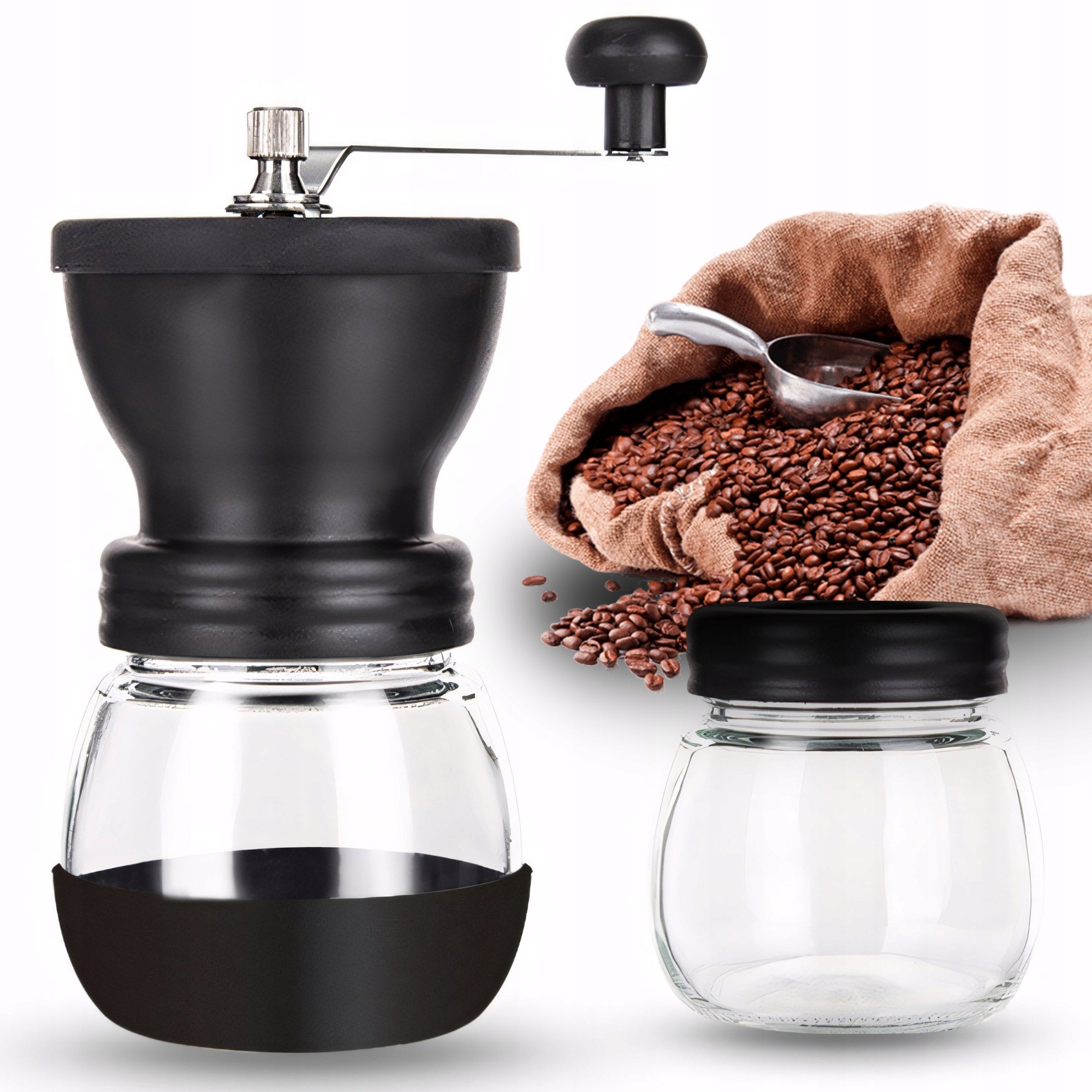 MANUAL GRINDER FOR GRINDING COFFEE PEPPER SALT SPICES HERBS STRONG BLACK