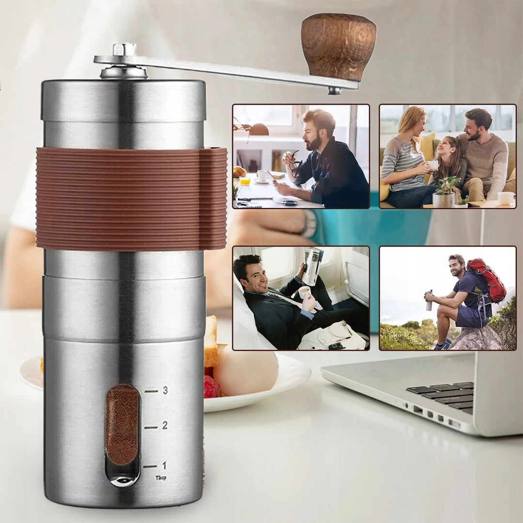 MANUAL GRINDER FOR GRINDING COFFEE SPICES PEPPER WITH ADJUSTABLE Manufacturer code IUU6