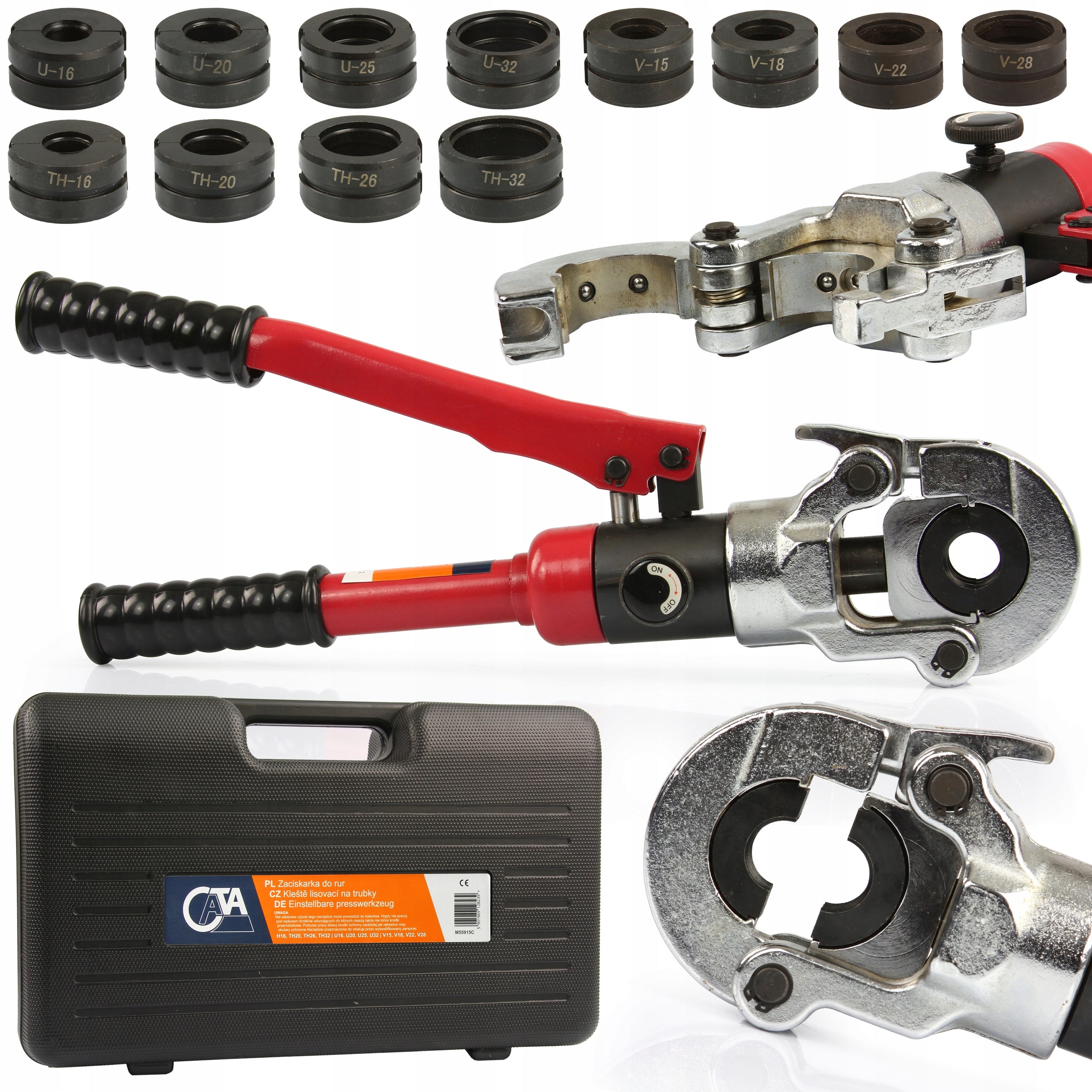MANUAL HYDRAULIC CRIMPING MACHINE FOR PIPES 12PCS U TYPE TH V MAR-POL Brand Mar-Pol