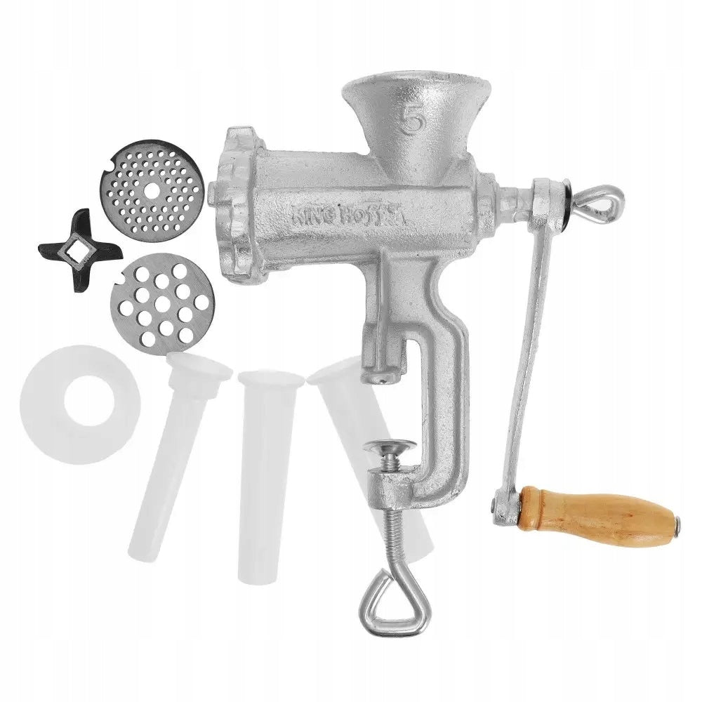 MANUAL MEAT GRINDER Cast Iron No. 5 Stuffer 3 Sita 3 Funnels Manufacturer code KH-1426