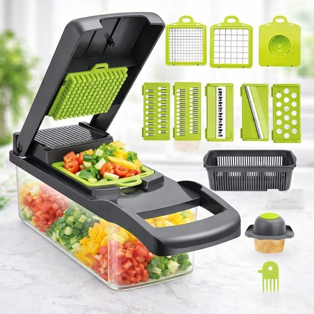 MANUAL VEGETABLE SLICER SET OF 12 ELEMENTS KITCHEN SHREDDER GRATER Manufacturer code 0089