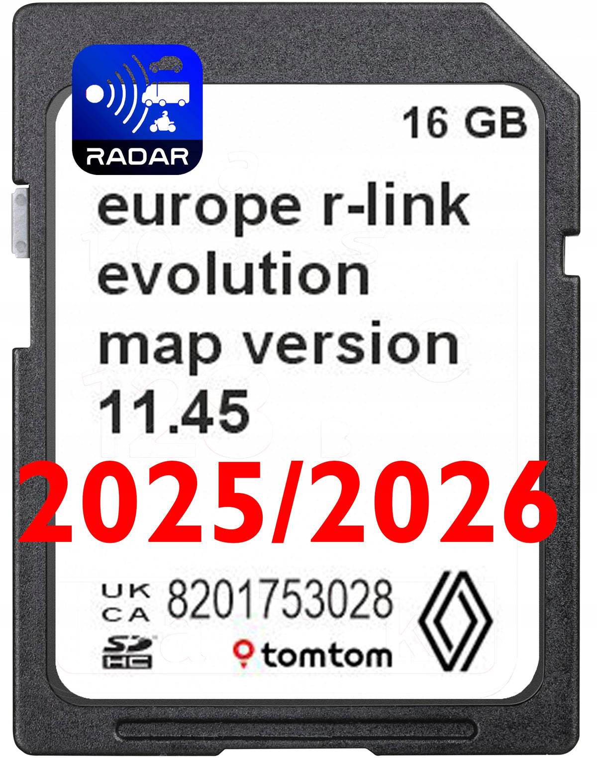 MAP CARD SD NAVIGATION TOMTOM R-LINK LIVE RENAULT 11.45 2025/2026 EU