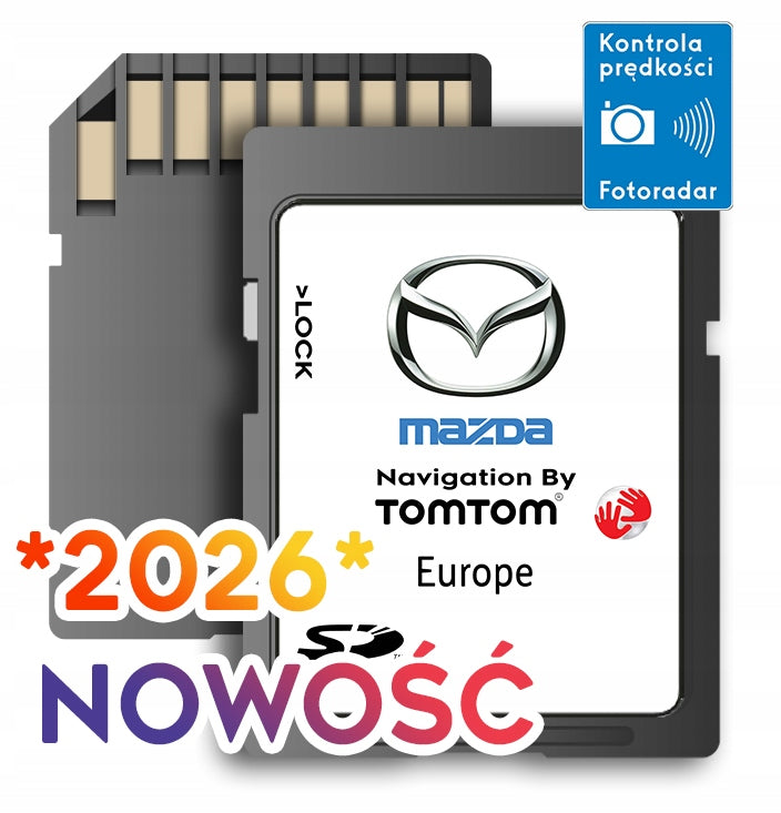 MAP CARD TOMTOM NB1 LIVE MAZDA 6 CX-5 CX-9 2025 11.45 EUROPE RADARS Model MAZDA MX-5 MAZDA CX-9 MAZDA 6 NB1