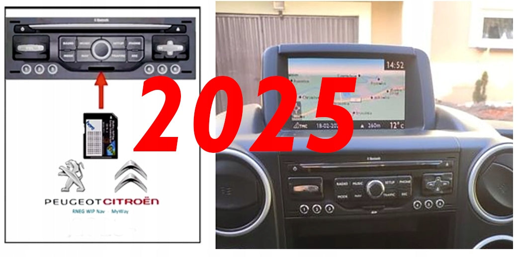 MAP FOR NAVIGATION CITROEN BERLINGO 2025 RNEG EUROPE EAST AND WEST RADAR