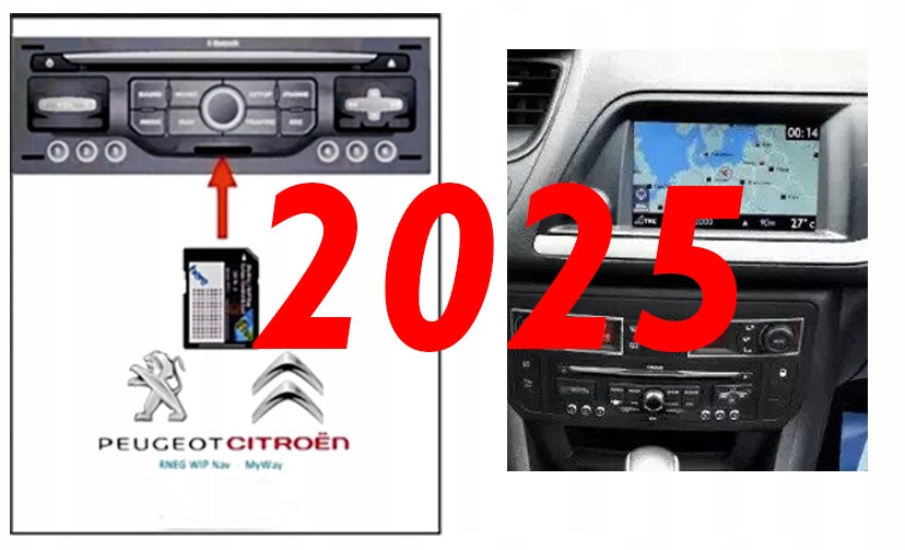 MAP FOR NAVIGATION CITROEN C5 2025 EUROPE WEST AND EAST RNEG RADARS