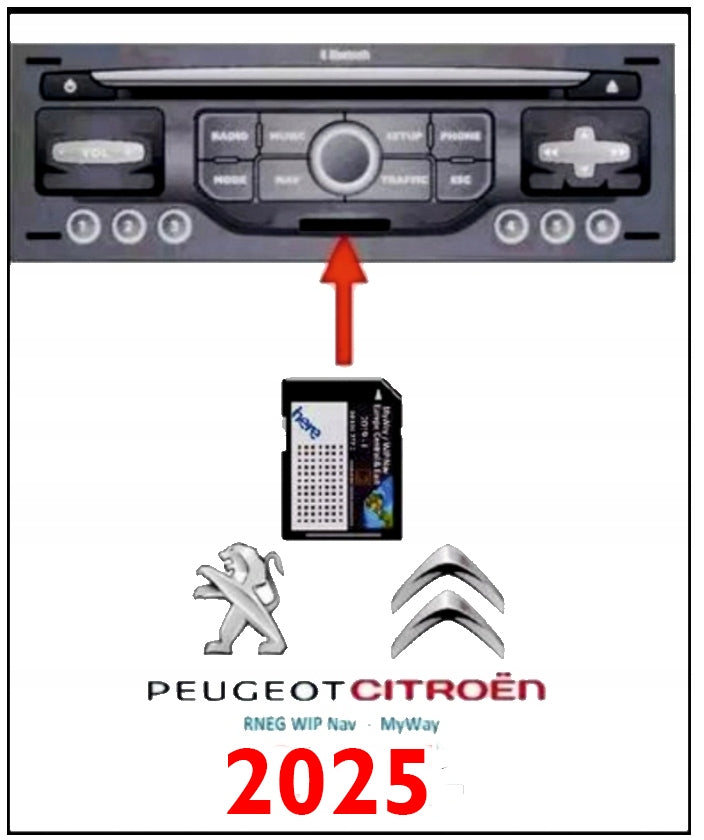 MAP RNEG CARD CITROEN 2025 - CITROEN C8 C5 C4 C3 Berlingo Jumpy Picasso