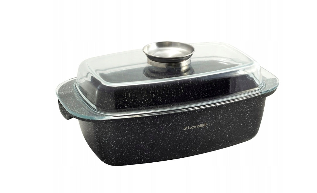 MARBLE PAN 32CM NON-STICK GLASS COVER