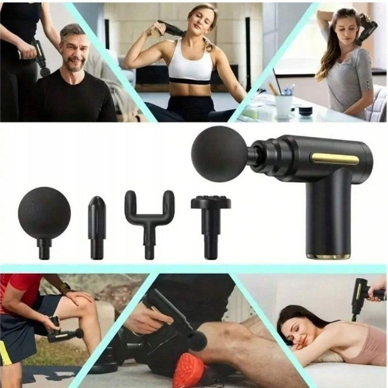 MASSAGE GUN 32 MODES MASSAGER 4 HEADS LCD PORTABLE Packaging status original