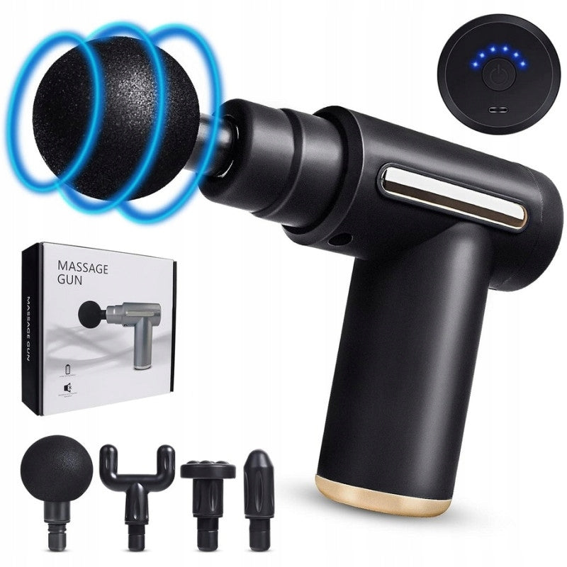 MASSAGE GUN 32 MODES MASSAGER 4 HEADS LCD PORTABLE