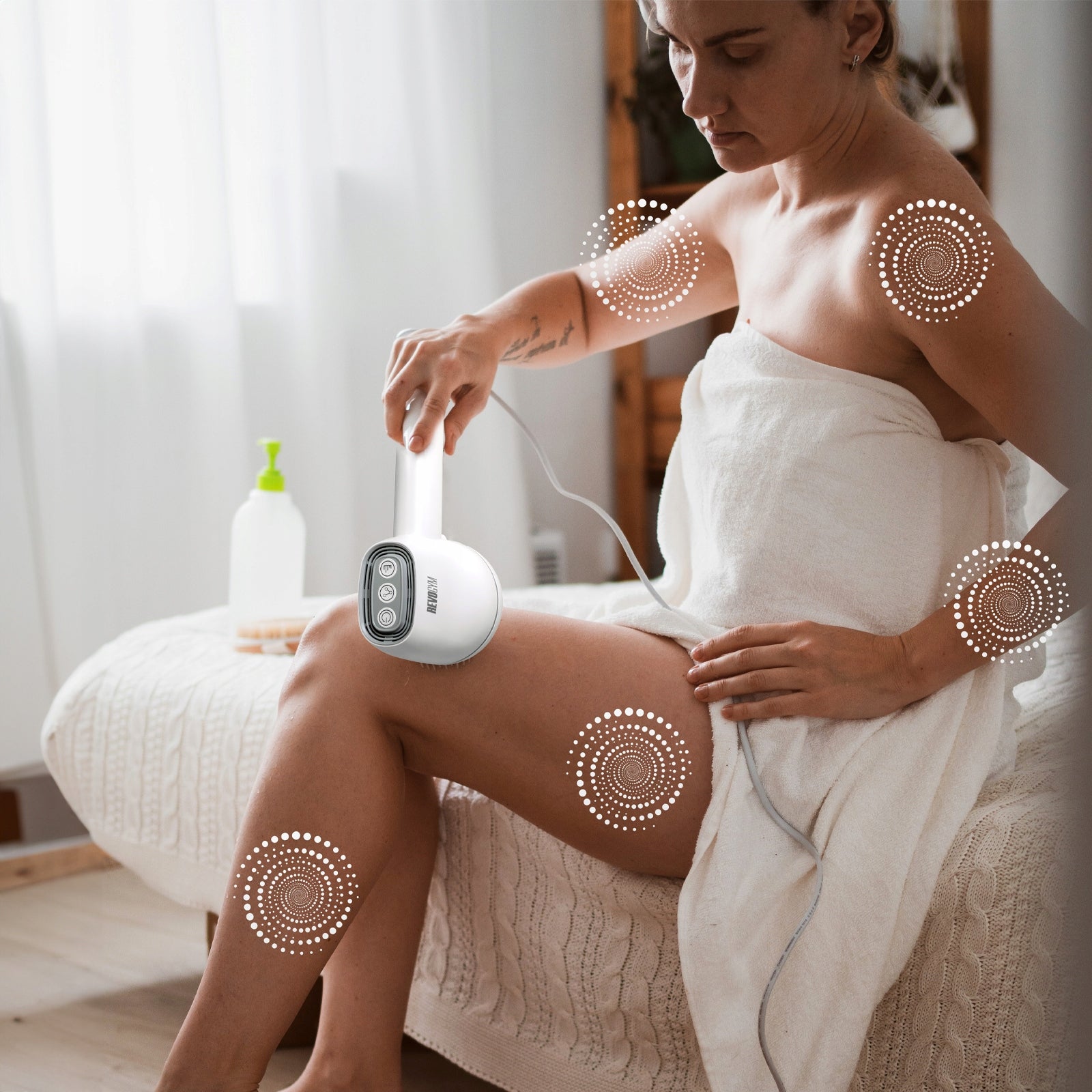 MASSAGE GUN ANTI-CELLULITE FIRMING MASSAGER INFRARED 8in1 230V Manufacturer code RP19