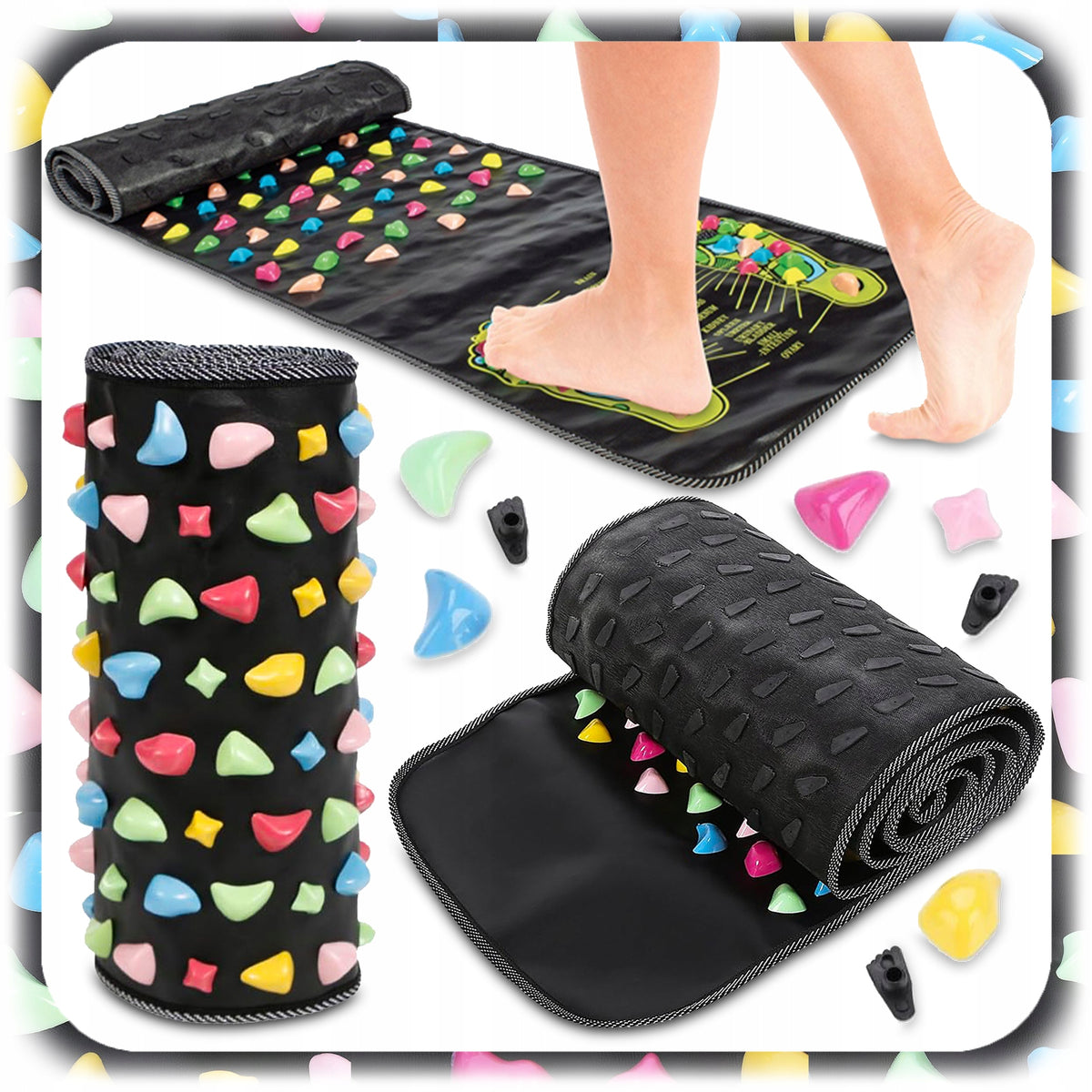MASSAGE MAT FOR ACUPRESSURE REFLEXOLOGY WITH SPIKES MASSAGE FOR FEET MASSAGER Manufacturer code FDSGFZSVFX