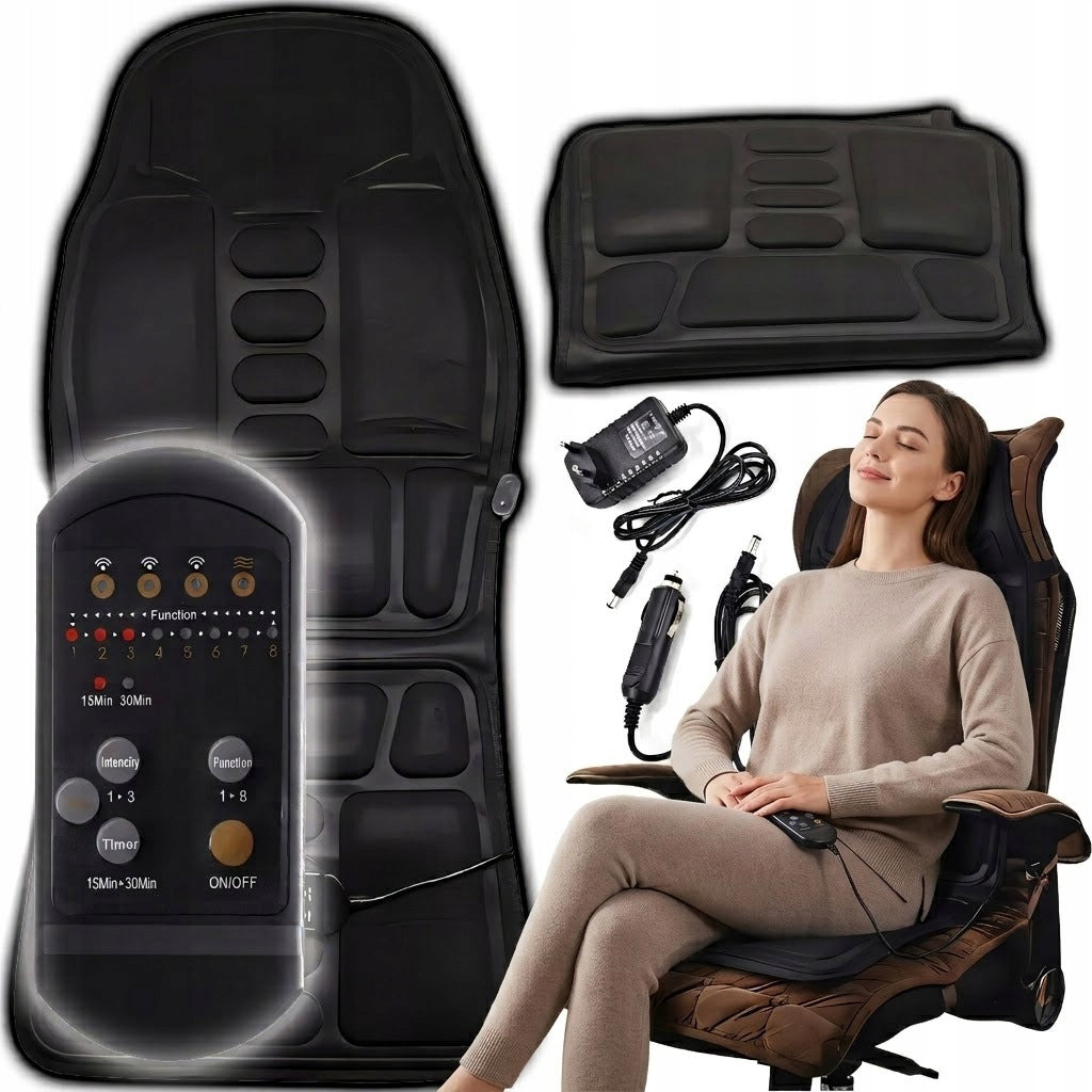MASSAGE MAT FOR CAR SEAT MASSAGE HEATING ACUPRESSURE + REMOTE CONTROL
