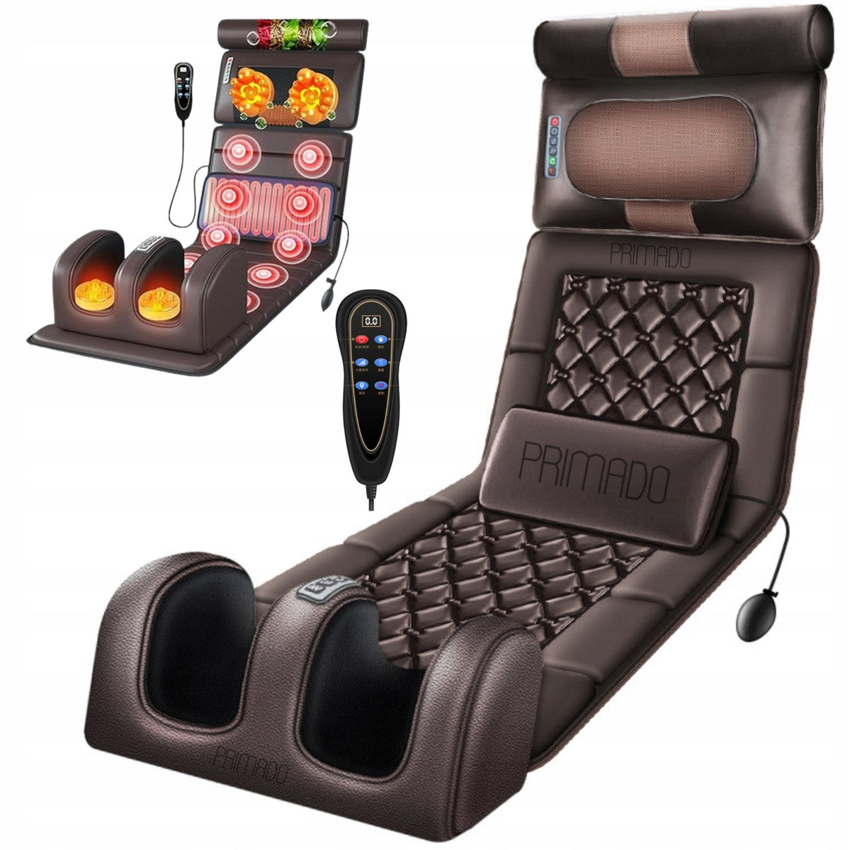 MASSAGE MAT MASSAGE MATTRESS FOR ARMCHAIR SPINE LEG HEATED 126 CM