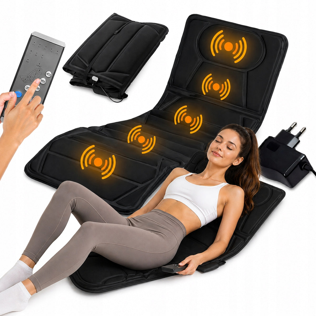 MASSAGE MAT VIBRATING MASSAGE MATTRESS FOR BED ARMCHAIR 12 MOTORS PILOT Manufacturer code JH-K1
