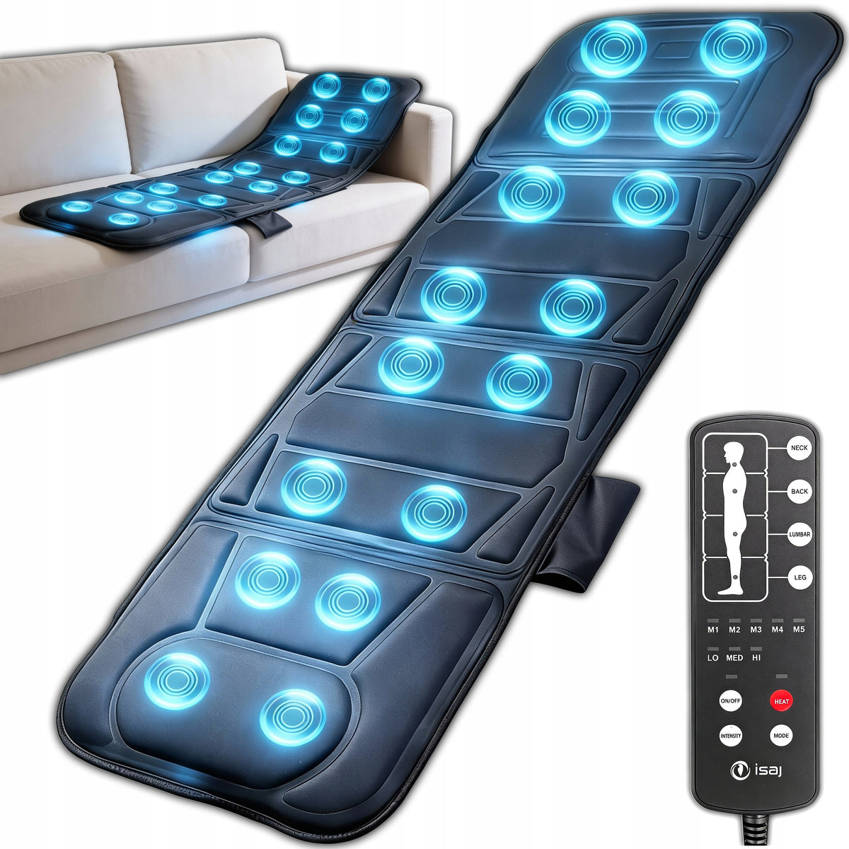 MASSAGE MAT VIBRATING MASSAGE MATTRESS FOR BED HEATING ISAJ