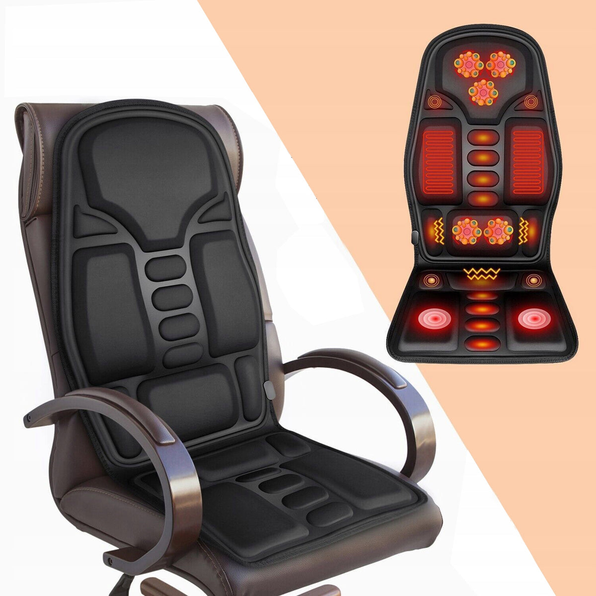 MASSAGE MAT VIBRATING MASSAGER HEATING PAD 7 MOTORS WITH REMOTE CONTROL Brand no brand