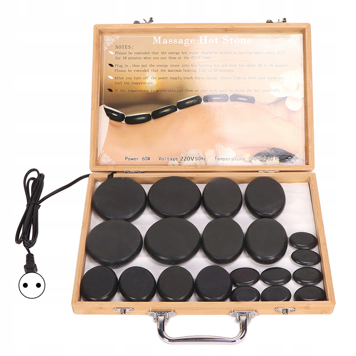 MASSAGE SET WITH HOT STONES 20 ELEMENTS HOT STONES Medical device no