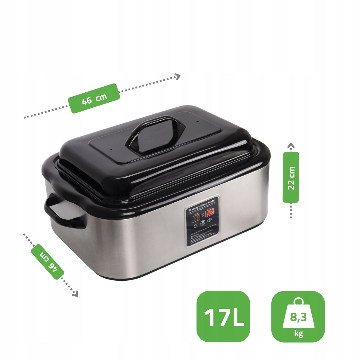 MASSAGE STONE WARMER 17 L DIGITAL TEMPERATURE PROGRAMMER HABYS EAN (GTIN) 6953158909562