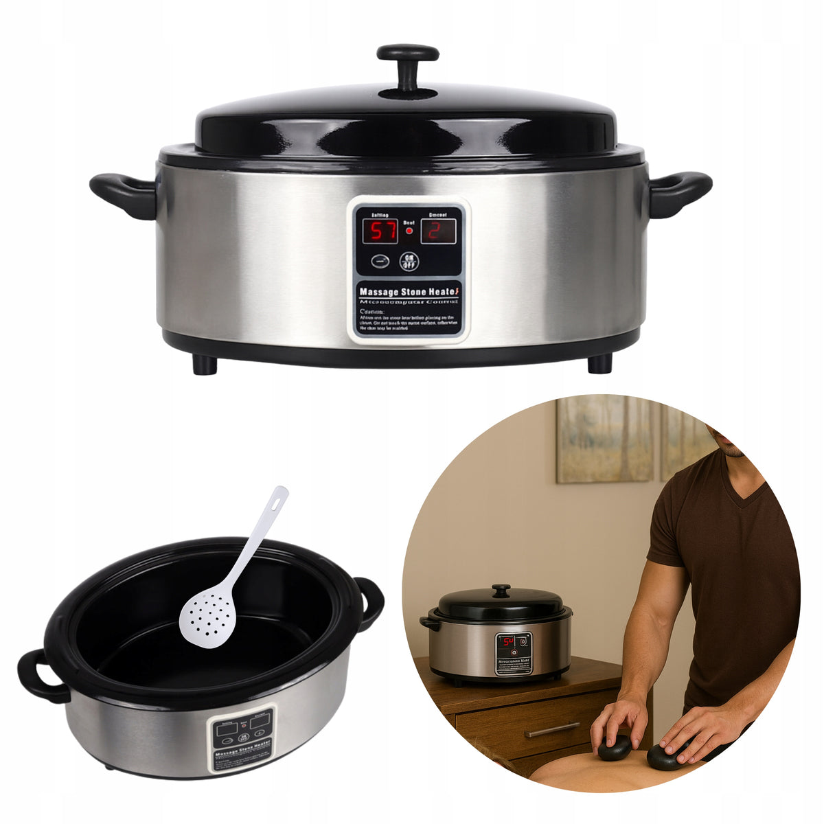 MASSAGE STONE WARMER 6 L DIGITAL TEMPERATURE PROGRAMMER HABYS
