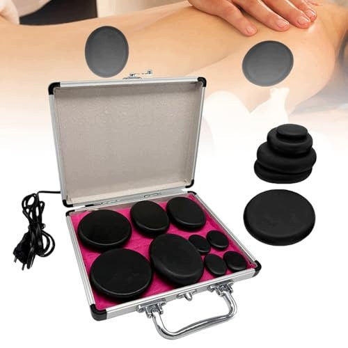 MASSAGE STONES HOT STONE BASALT SET OF 9 PCS FOR RELAXATION GIFT Brand no brand
