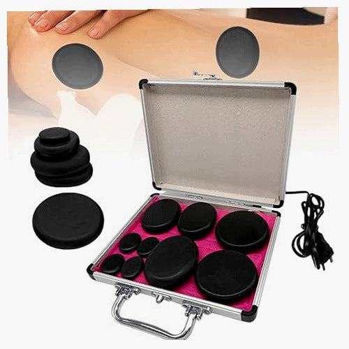MASSAGE STONES HOT STONE BASALT SET OF 9 PCS FOR RELAXATION GIFT