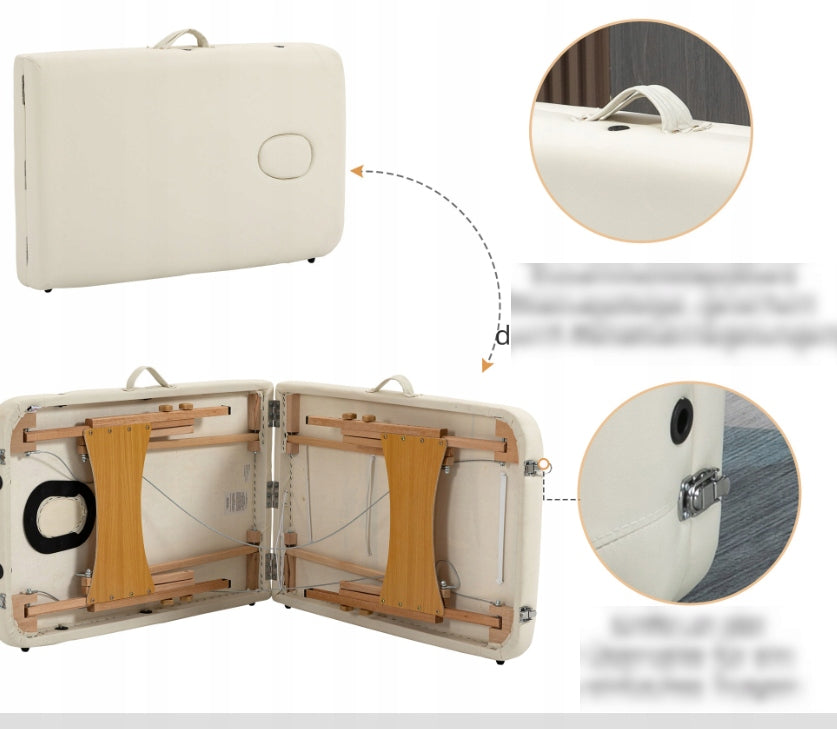 MASSAGE TABLE FOLDING COSMETIC COUCH ADJUSTABLE Color beige