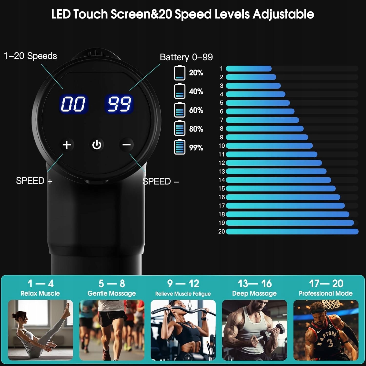 MASSAGER DEEP TISSUE MASSAGE GUN AERLANG EM13 Packaging status original