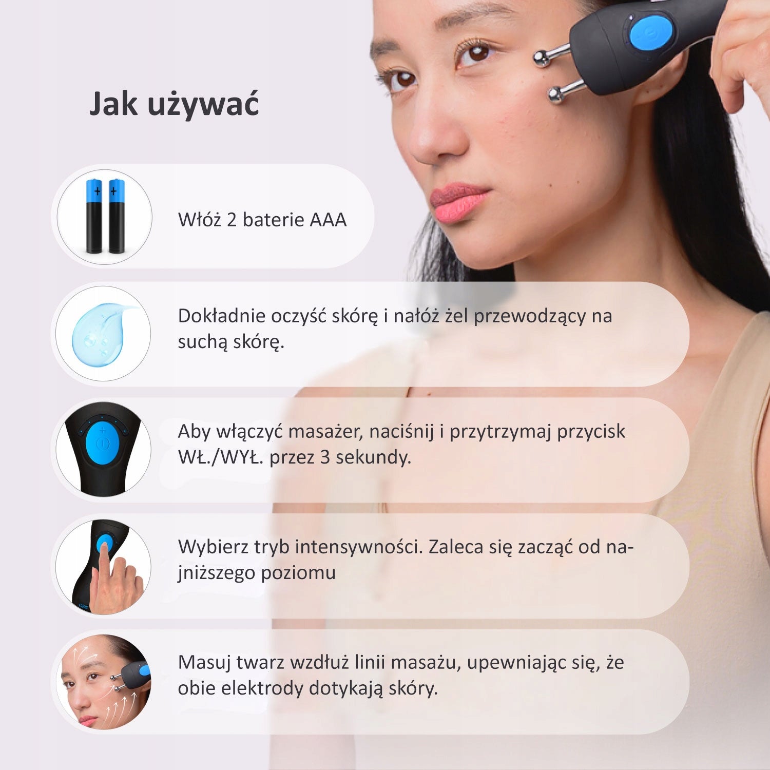 MASSAGER FOR FIRMING THE FACE AND NECK ULTRASONIC EMS LIFTING - GESS MT Medical device no