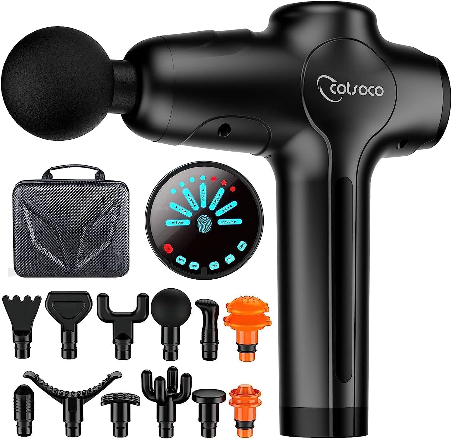 MASSAGER GUN Cotsoco muscle massage PREMIUM touch LCD 3000mAh +CASE