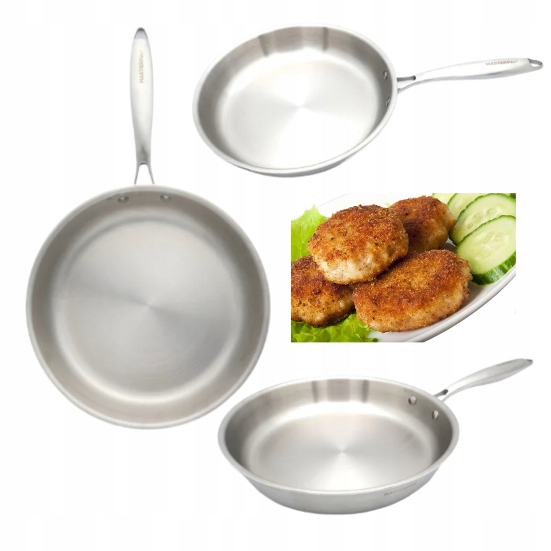 MASTERPAN stainless steel pan 28 cm round traditional premium Manufacturer code Patelnia ZE STALI NIERDZEWNEJ GASTRO 28cm